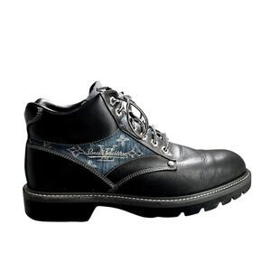 Louis Vuitton Oberkampf leather boots blue black size 9